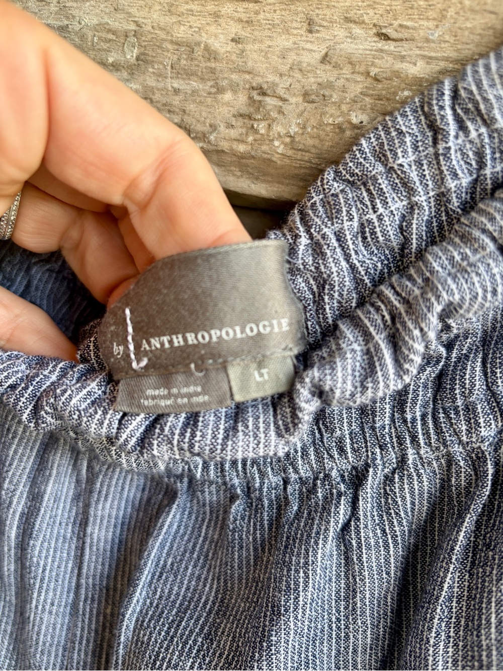 Anthropologie Tall Somerset Linen Blend Pant Pull On blue lightweight Large tall - Picture 4 of 5